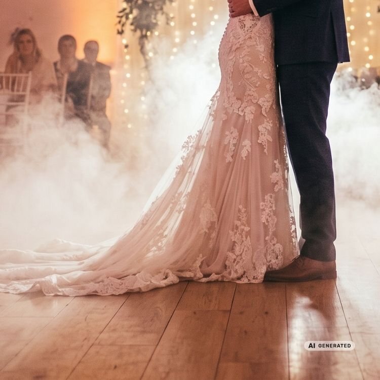 Dichter Bodennebel während einer Hochzeit