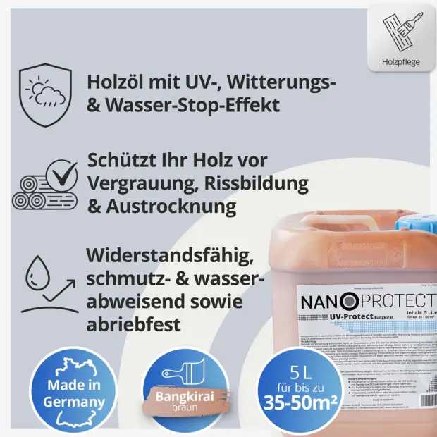 UV-Protect Bangkirai - 5 Liter - Witterungsschutz