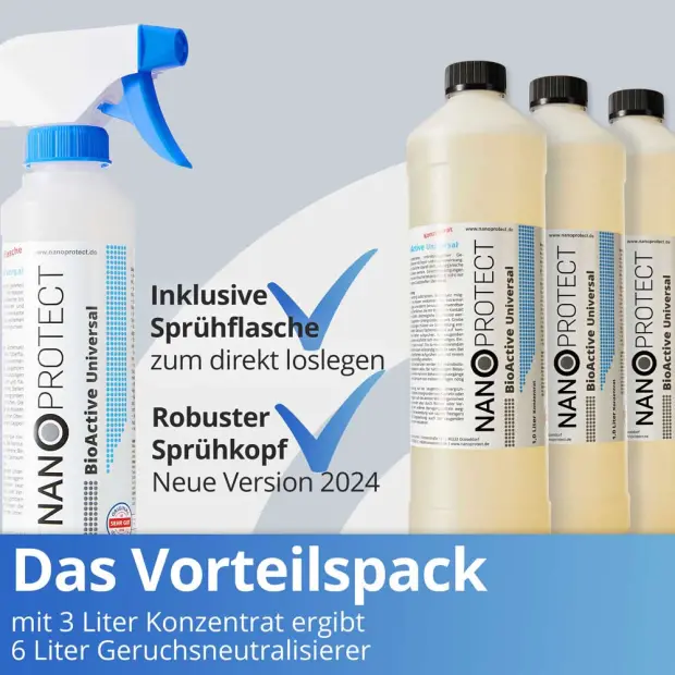 BioActive Universal Konzentrat - Vorteilspaket - 3 Liter - Geruchsneutralisierer