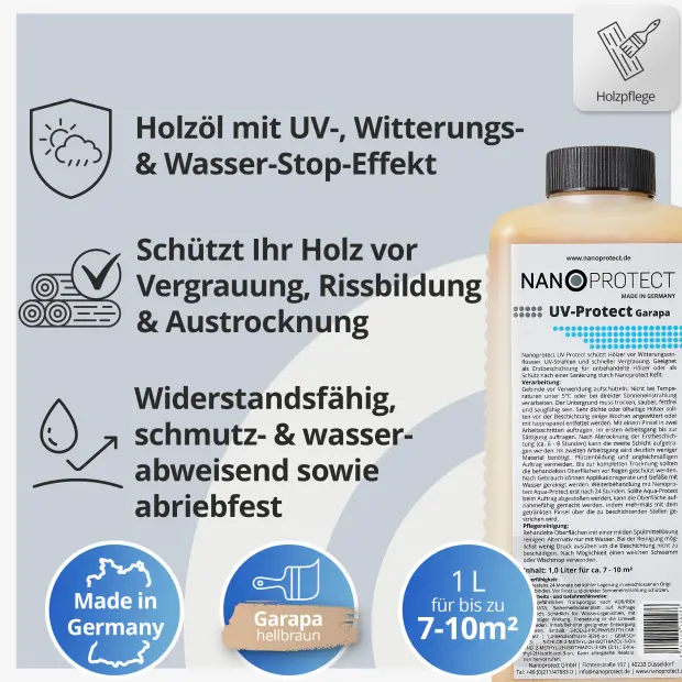 UV-Protect Garapa - 1 Liter - Witterungsschutz
