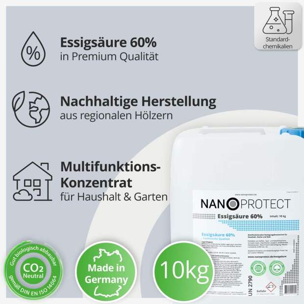 Essigsäure 60% - 10 kg - Klimaneutral