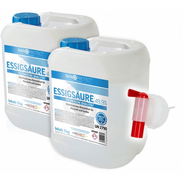 Essigsäure 49,9% - 10 kg + Auslaufhahn