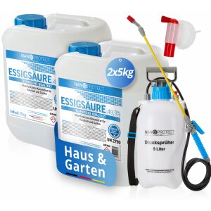 Essigsäure 49,9% - 10 kg + Drucksprüher +...