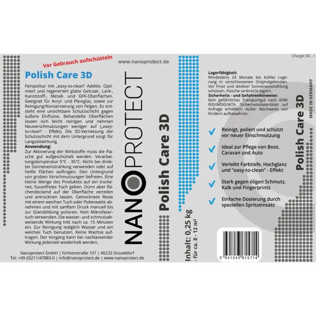 Polish Care 3D - 250 gr - Nanopolitur