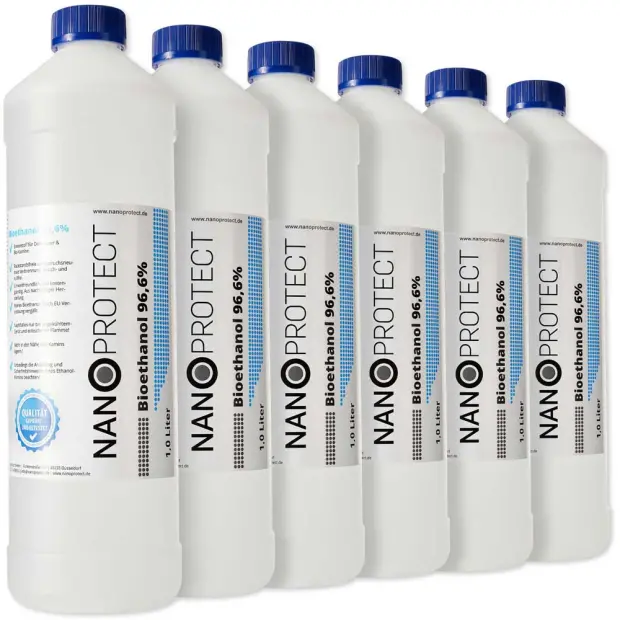 Bioethanol 96,6% - 1 Liter - Zwölferpack