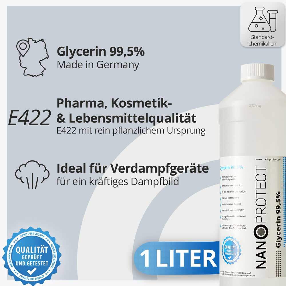 Glycerin 99,5% - 1 Liter - Nanoprotect GmbH, 11,95 €