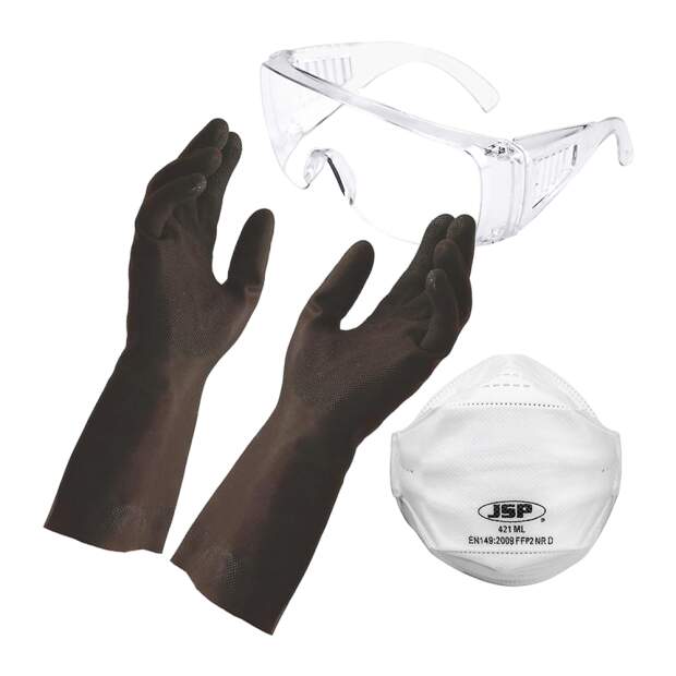Arbeitsschutz Set - Brille/Maske/Handschuhe - PSA