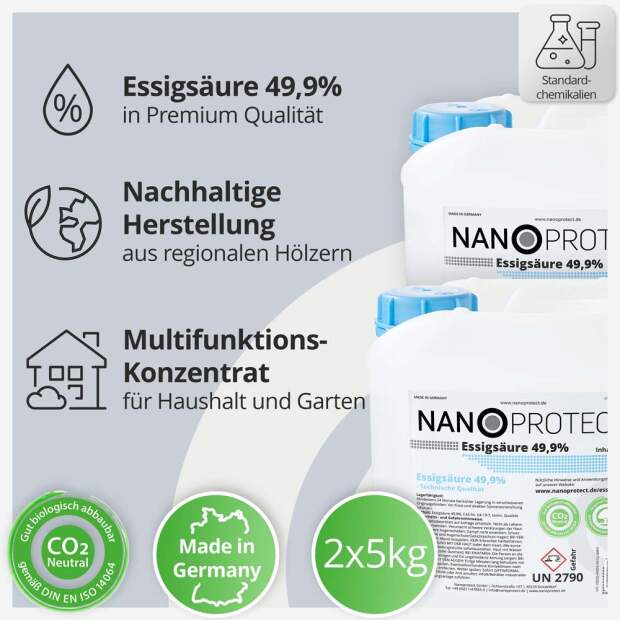 Essigsäure Klimaneutral - 10 kg - 49,9%