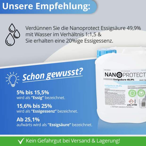 Essigsäure Klimaneutral - 10 kg - 49,9%