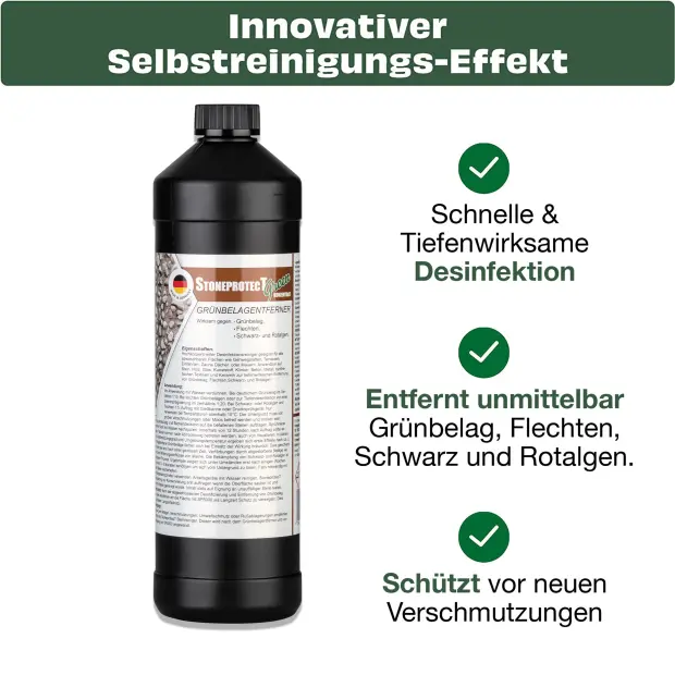 StoneprotecT SPGREEN Konzentrat - 1 Liter - Grünbelagentferner