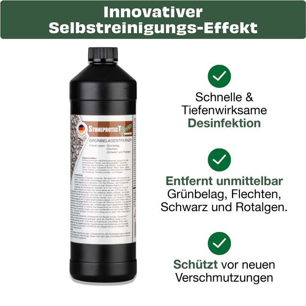 StoneprotecT Set Reichweite - Steinversiegelung Konzentrat + Grünbelagentferner