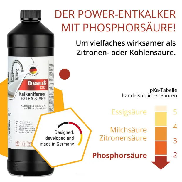 CleanglaS Glasreinigung - Set - mit Entkalker + Glasreinigungspolitur + Tuch