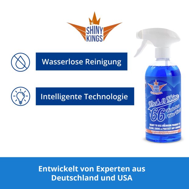 Shinykings Wash & Shine BIKE - Wasserloser Schnellreiniger - 0,5 Liter