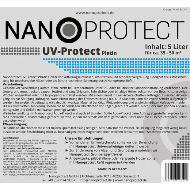 UV-Protect Platin - 5 Liter - Witterungsschutz