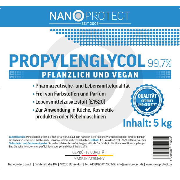 Propylenglycol 99,7% - 5 kg