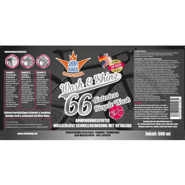 Shinykings Wash & Shine BICYCLE - Wasserloser Fahrradreiniger