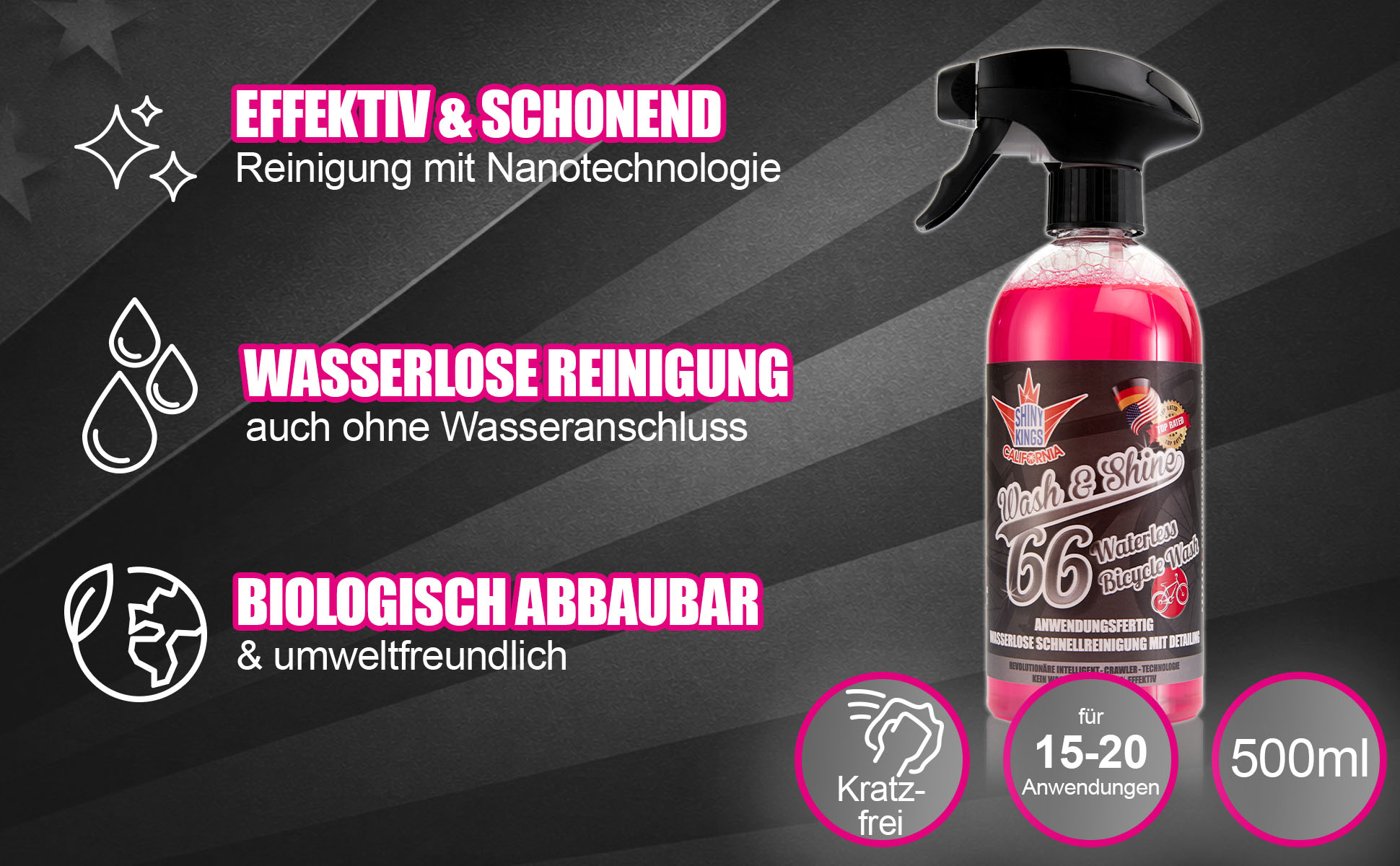 Shinykings BICYCLE Fahrradreiniger - Kraftvoll und umweltfreundlich