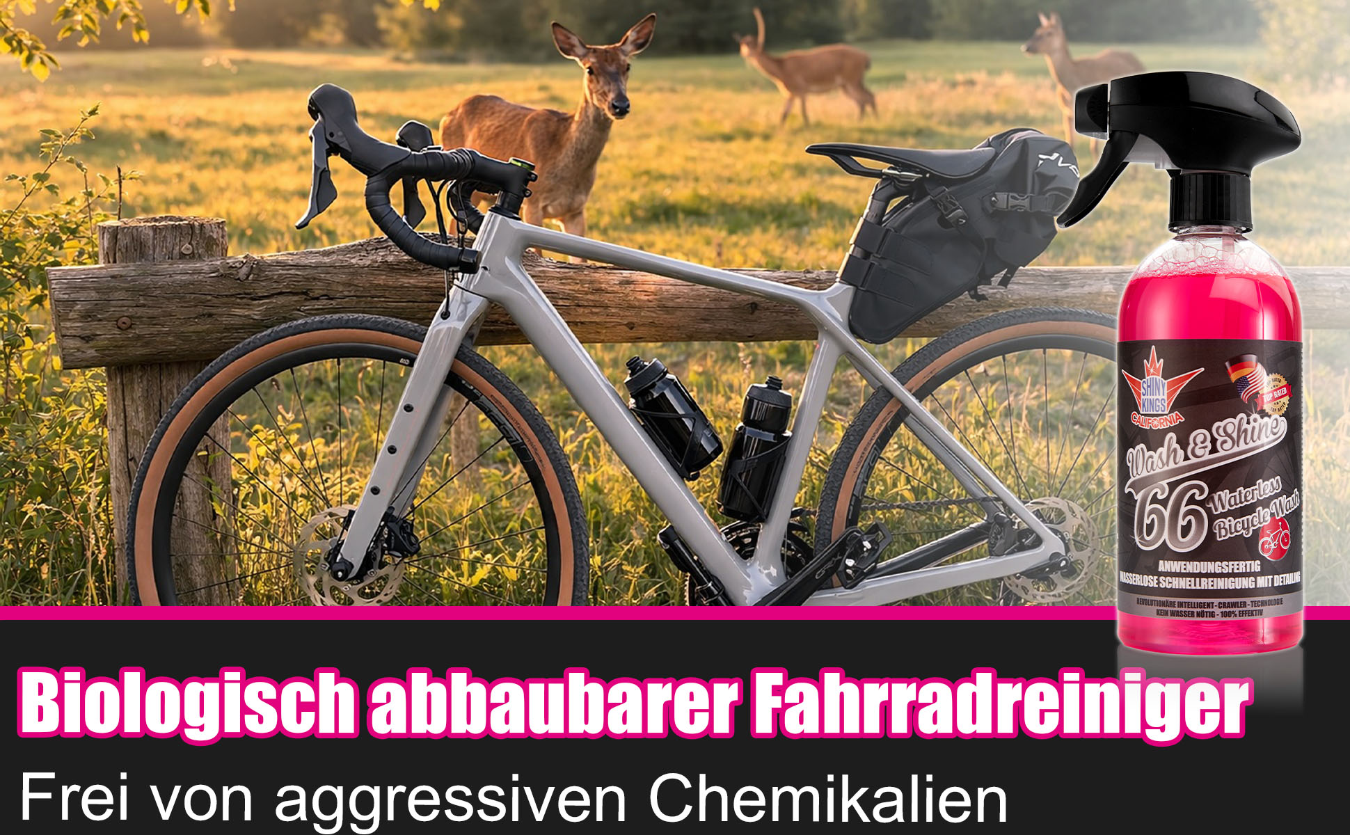Shinykings Wash & Shine BICYCLE - Fahrradreiniger ohne Wasser